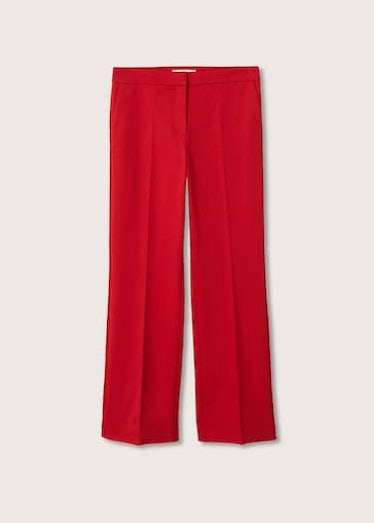 Mango's red flared cotton pants. 