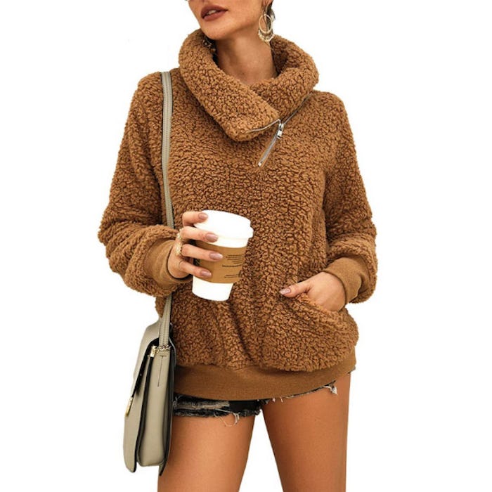 KIRUNDO Faux Shearling Pull Over