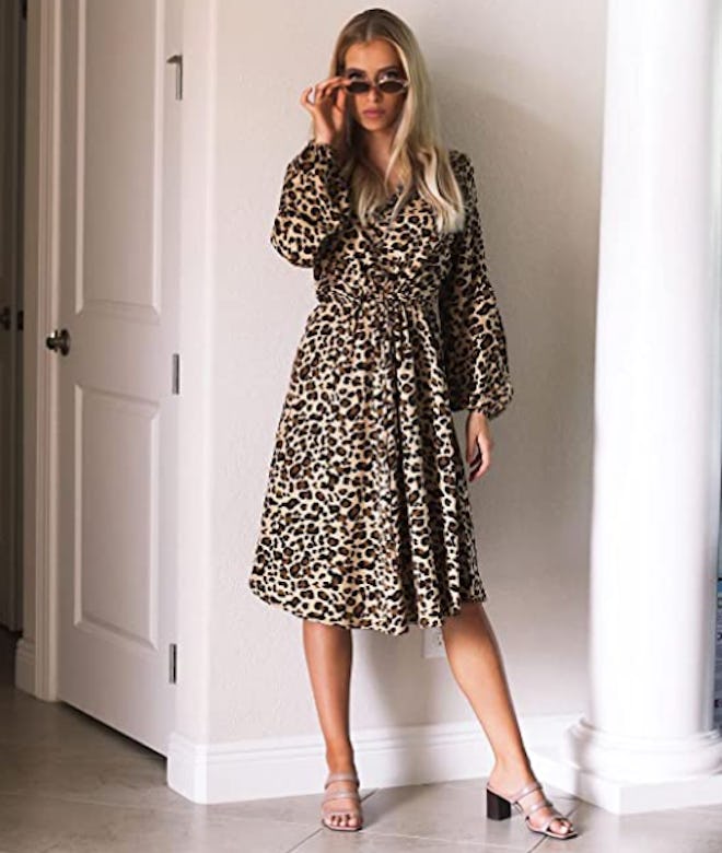 KIRUNDO Midi Leopard Dress 