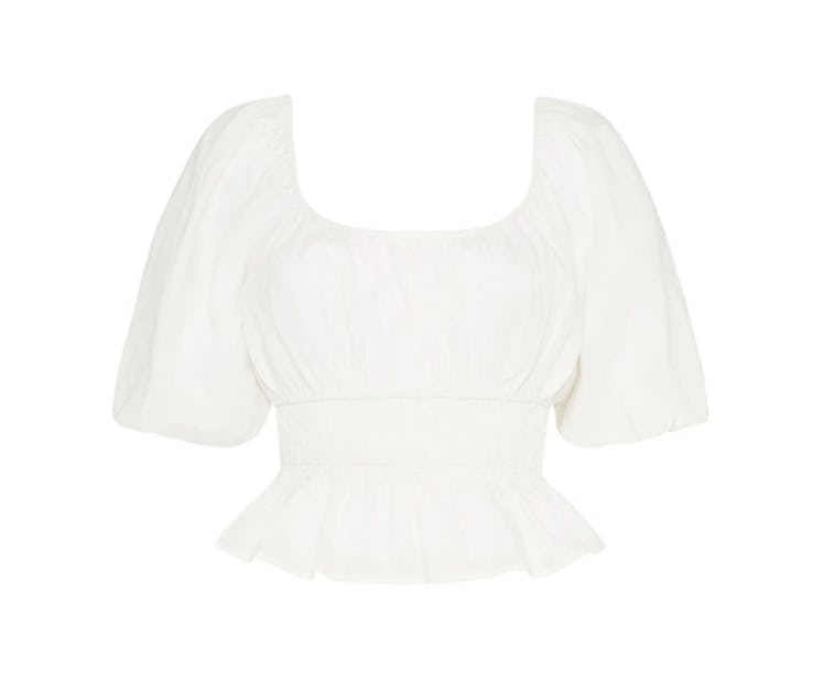 Faithfull The Brand's Kinsley Top in plain white. 