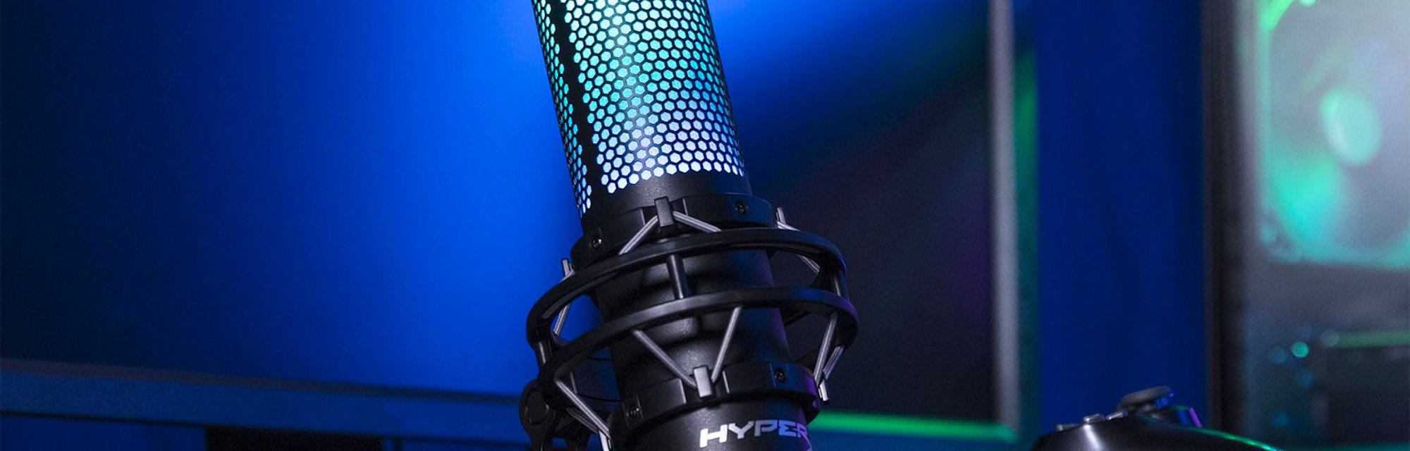 HyperX Quadcast X gaming microphone.