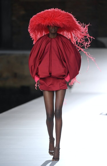Valentino Haute COuture dress on runway. 