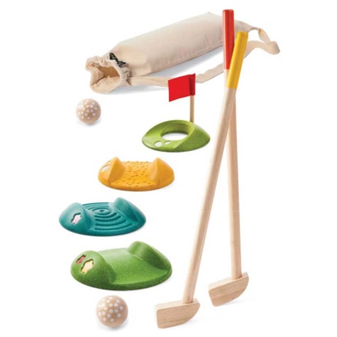 Plan Toys Mini Golf is a popular 2021 holiday toy for 4-6 year-olds
