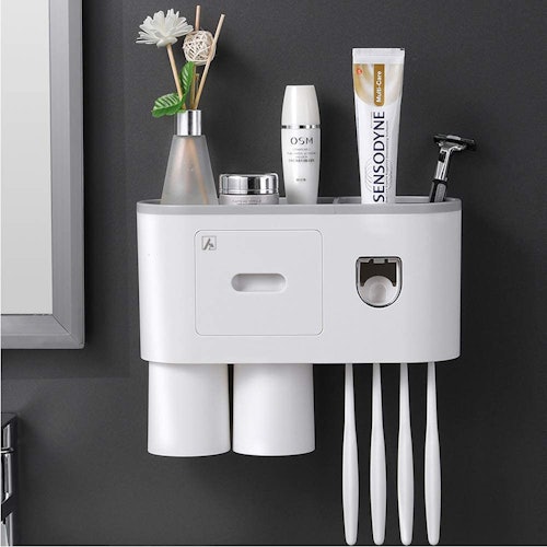 Aeakey Toothbrush Holder & Toothpaste Dispenser