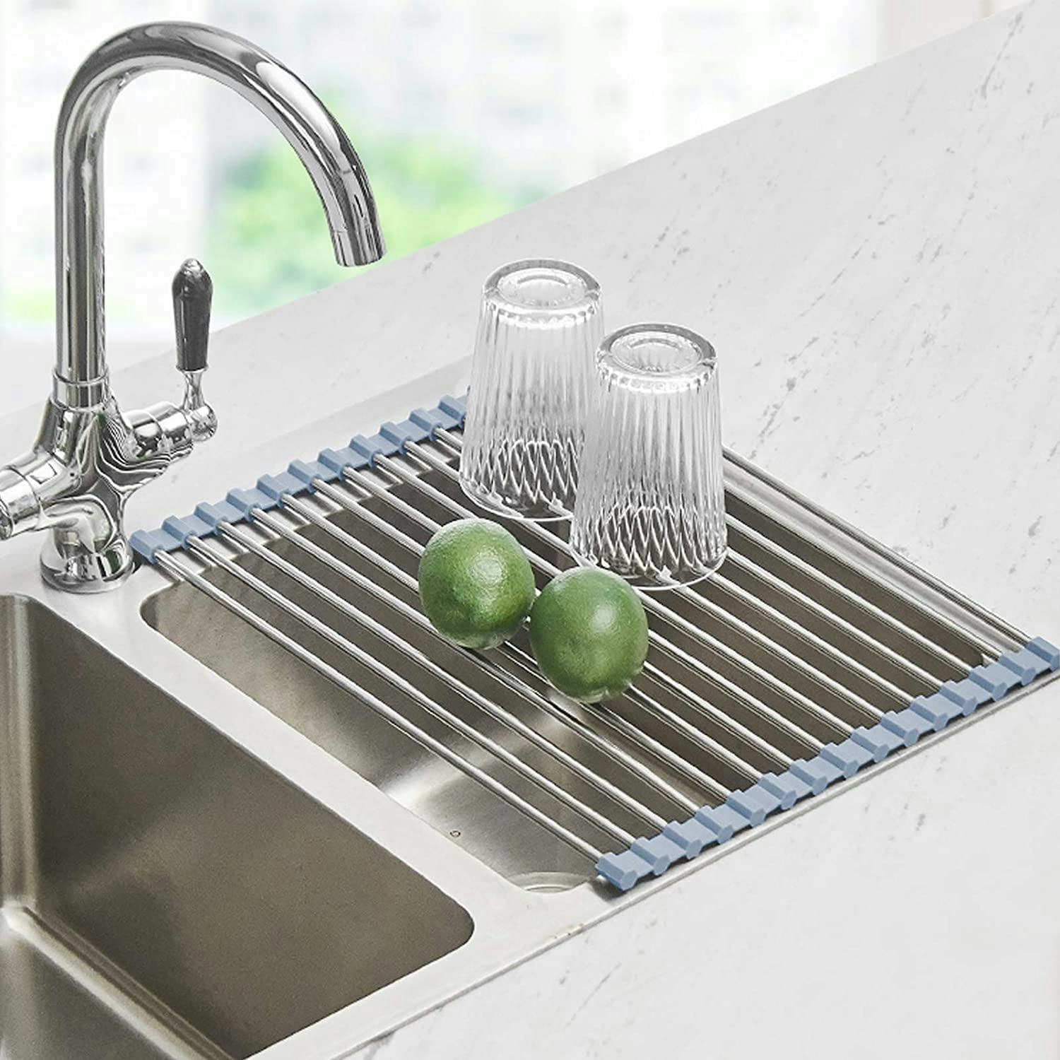 Skycarper Kitchen Tap Sponge Holder, Tap Drain Shelf Soap Cloth