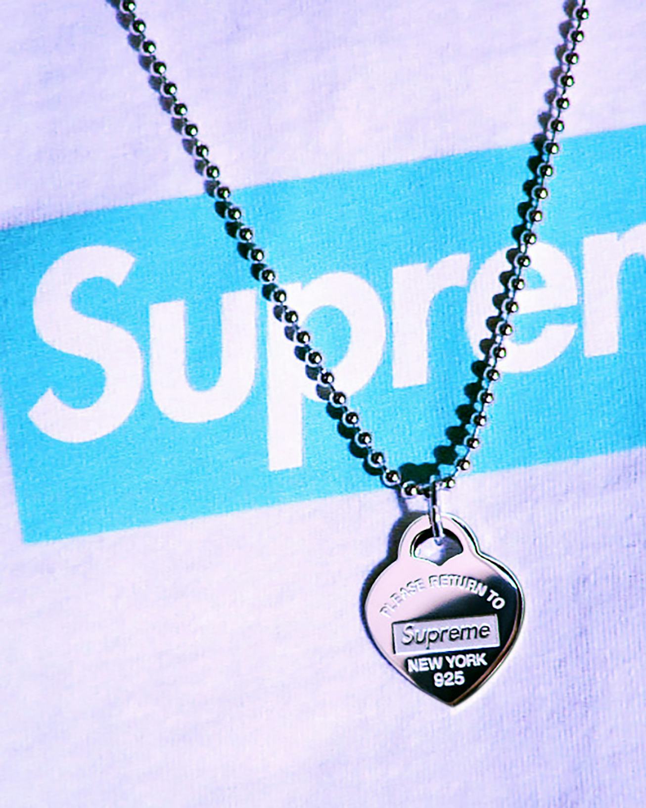  Supreme x Tiffany & Co. pendant necklace.