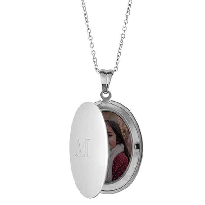 Center Initial Locket Necklace