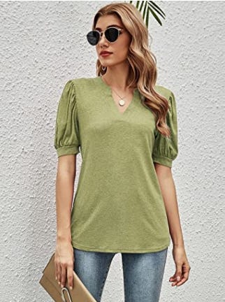 Romanstii Puff Short-Sleeve Blouse