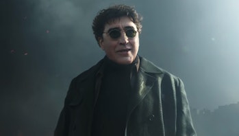 Alfred Molina appearing on the highway as Doc Ock in Spider-Man: No Way Home trailer