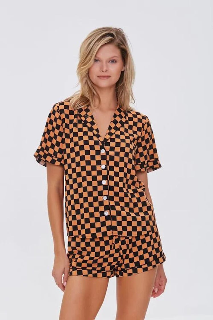 Forever 21 Checkered Print Pajama Set