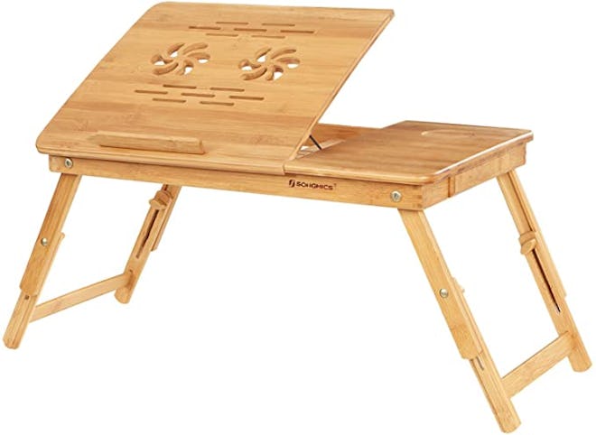 SONGMICS Bamboo Laptop Desk Bed Tray 