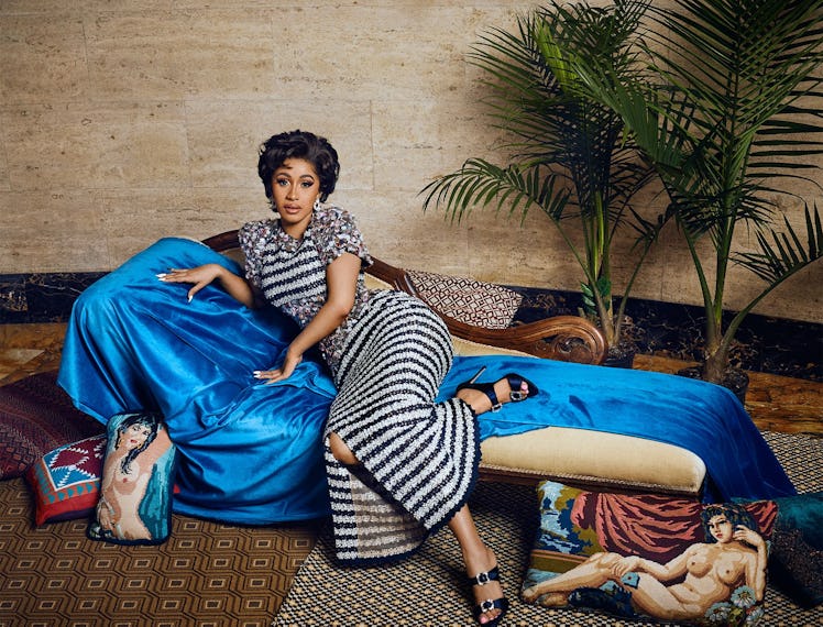Cardi B lounges.