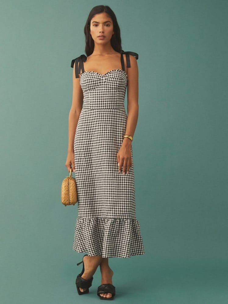 Reformation's gingham print Vale dress. 