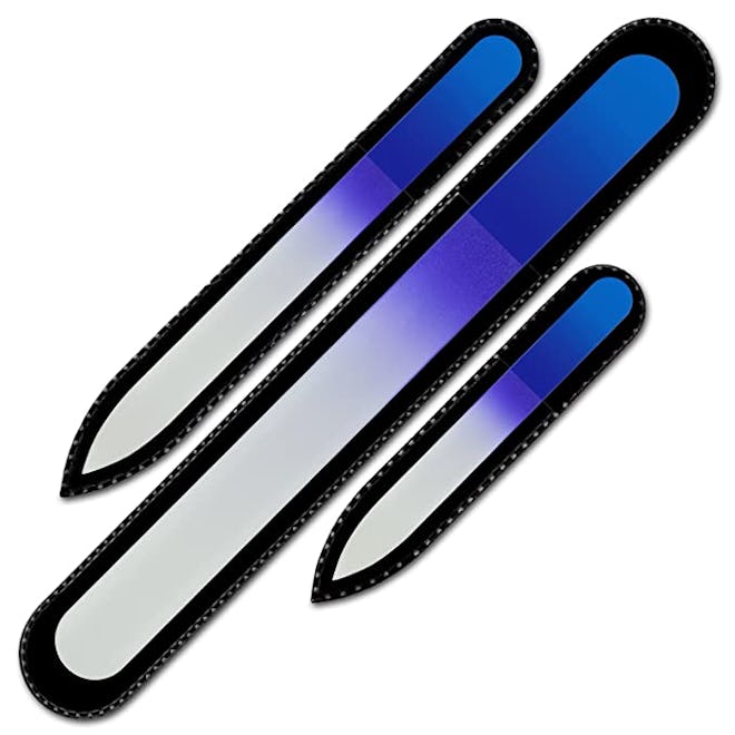 Mont Bleu Crystal Nail Files in Velvet Pouch (3-Pack)