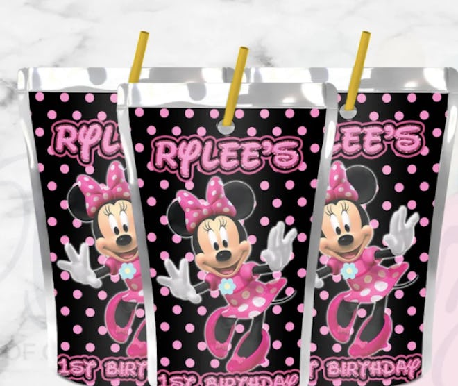 Juice box Minnie Mouse labels