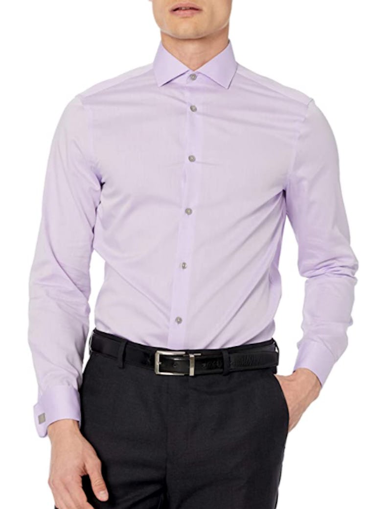 With French cuffs and a slim fit, this Calvin Klein option is one of the best non-iron dress shirts.