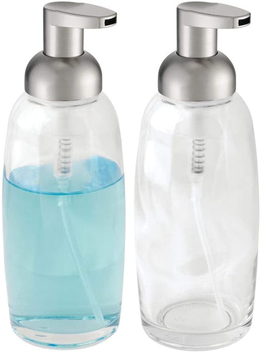 mDesign Modern Glass Refillable Foaming Soap Dispenser (2-Pack) 