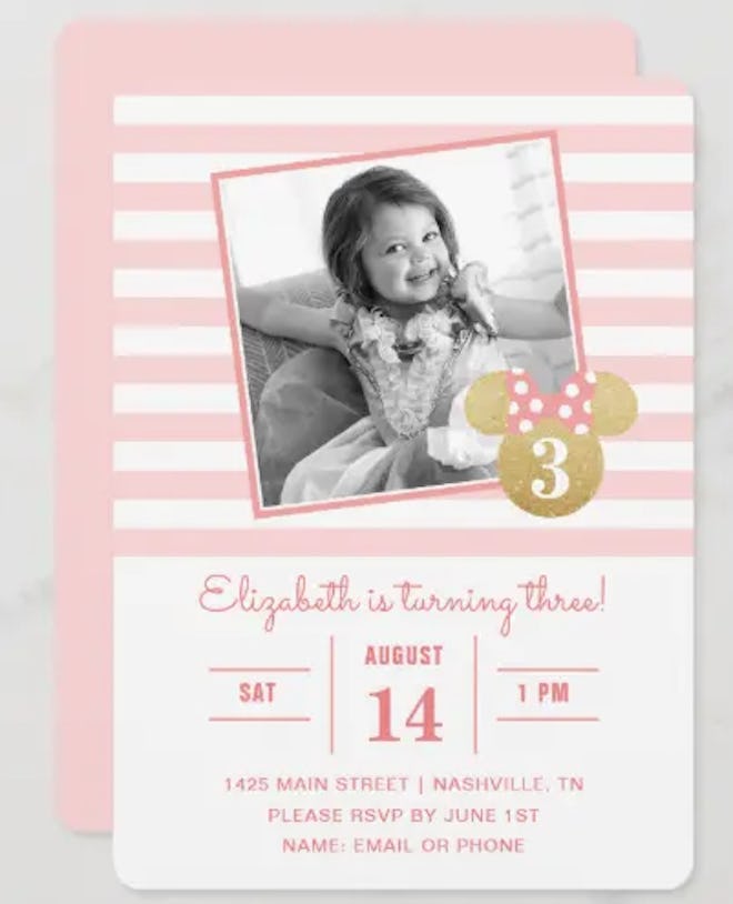 Personalized Minnie Mouse invitations