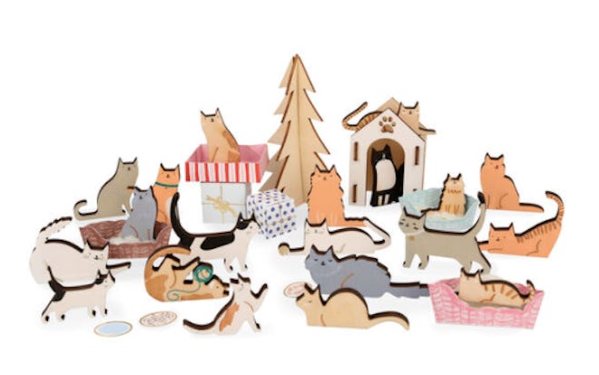 Wooden cat advent calendar