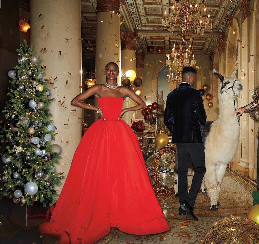 Carolina Herrera x Nordstrom's holiday campaign photo.