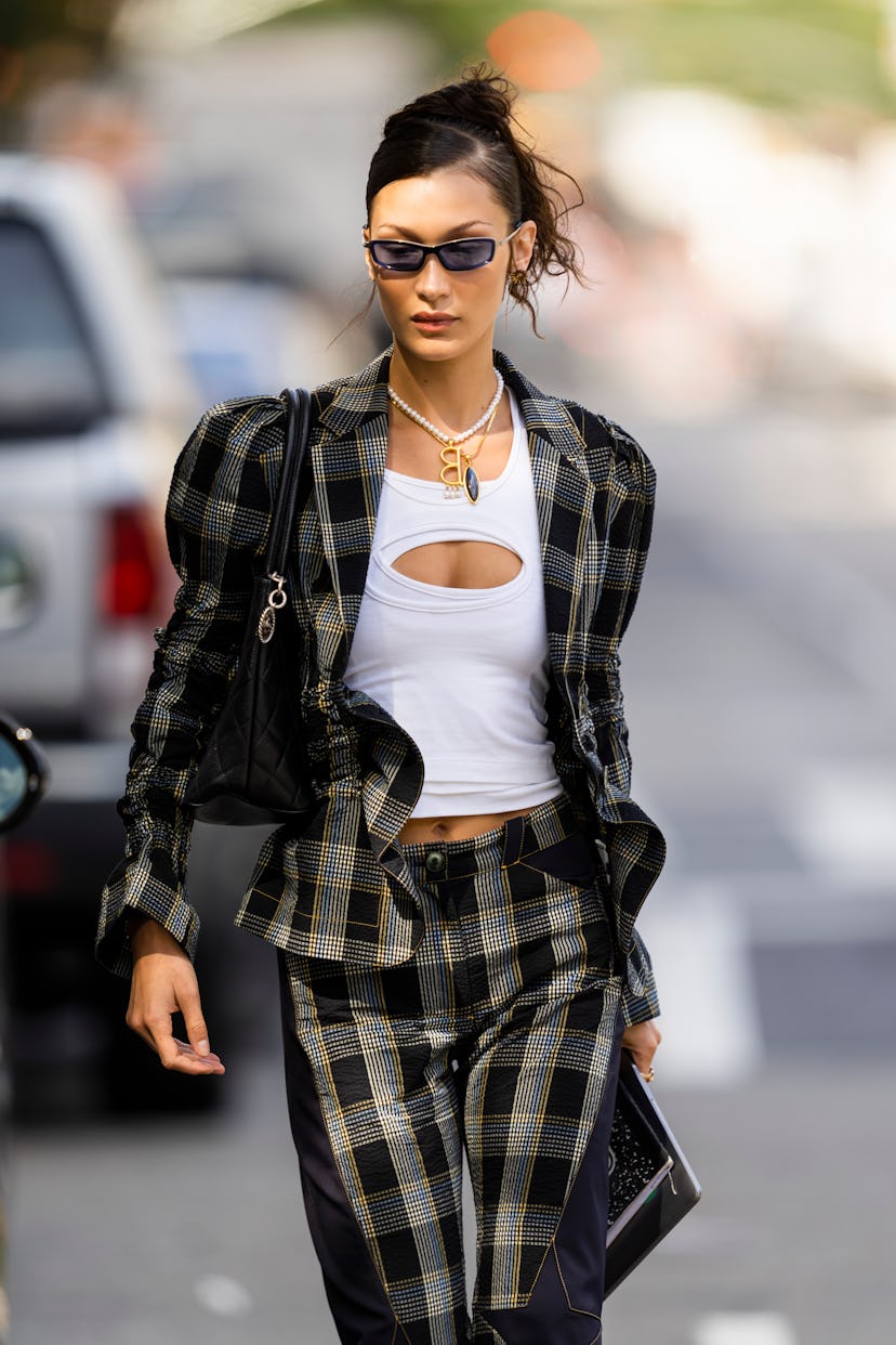 Bella Hadid is seen in Tribeca