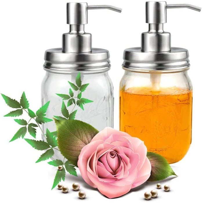 Watsango Mason Jar Soap Dispenser Lids with Pumps (4-Pack)