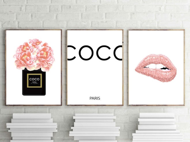 Coco fashion print, Fashion wall art, Set Of 3 Prints