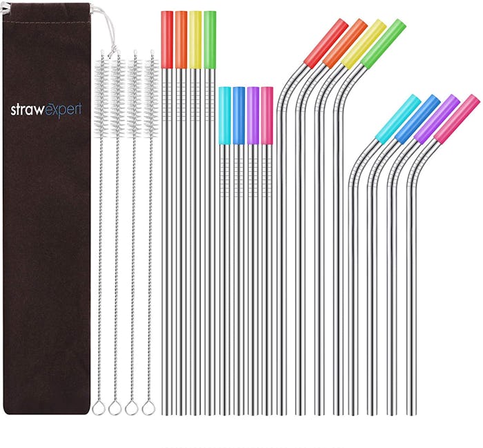 StrawExpert Stainless Steel Straws (16-Pack)
