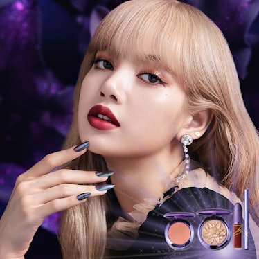 BLACKPINK's Lisa' wearing her makeup from a collaboration with MAC.