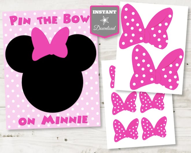 Printable Bin the Bow on Minnie game
