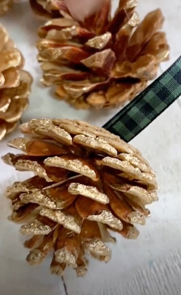 You can make pinecone garlands or ornaments with this TikTok Thanksgiving decor hack. 