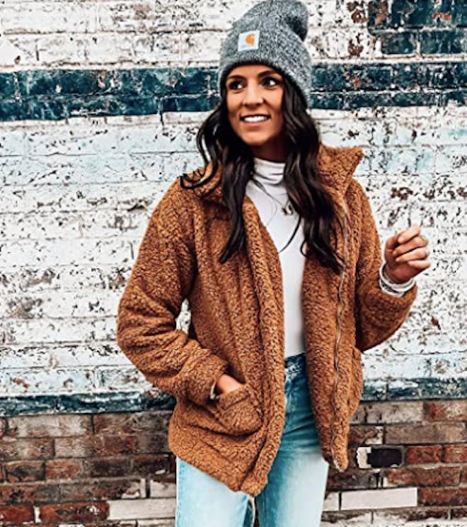 PRETTYGARDEN Faux Shearling Oversized Coat