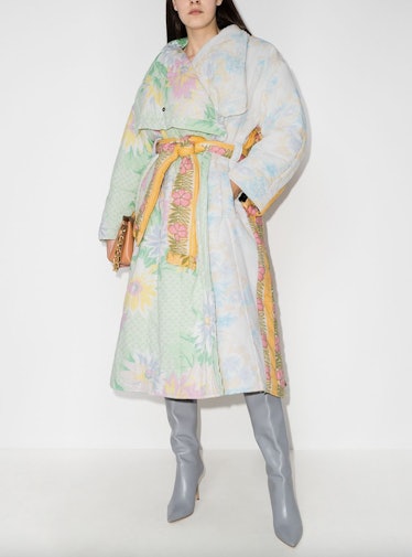 Maggan Floral-Print Belted Coat 