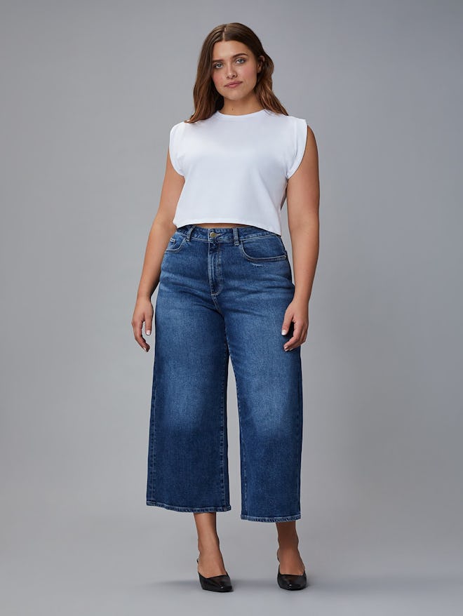 DL1961 Hepburn Wide Leg High Rise Jeans in Maritime.