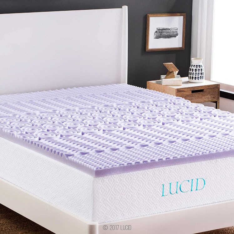  LUCID 2-Inch Lavender Memory Foam Mattress Topper (Twin)