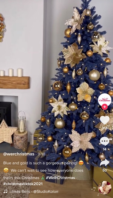 A blue Christmas tree is on trend this year, according to experts and TikTokers. 