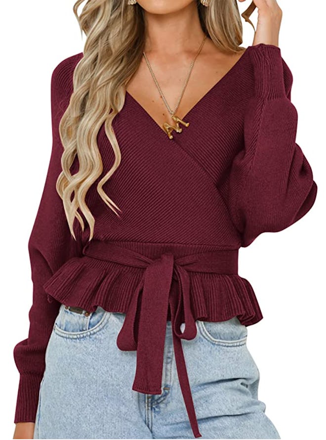 ZESICA Belted Sweater