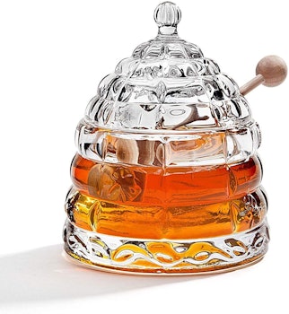 STUDIO SILVERSMITHS Beehive Crystal Honey Jar
