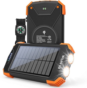 BLAVOR Solar Power Bank Qi Portable Charger