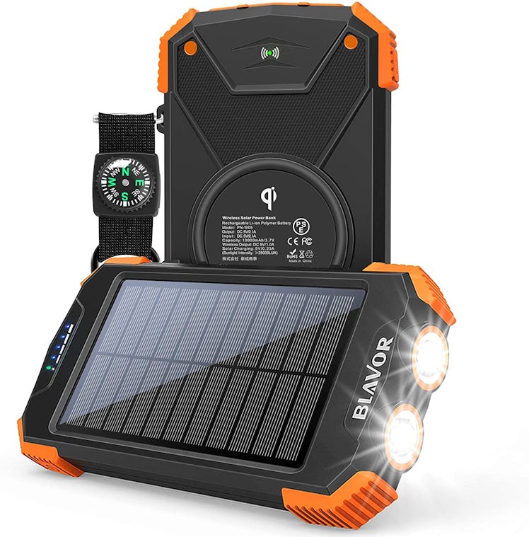 BLAVOR Solar Power Bank Qi Portable Charger