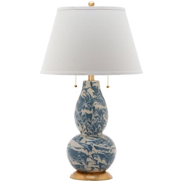 Marbleized Lamp - Light Blue