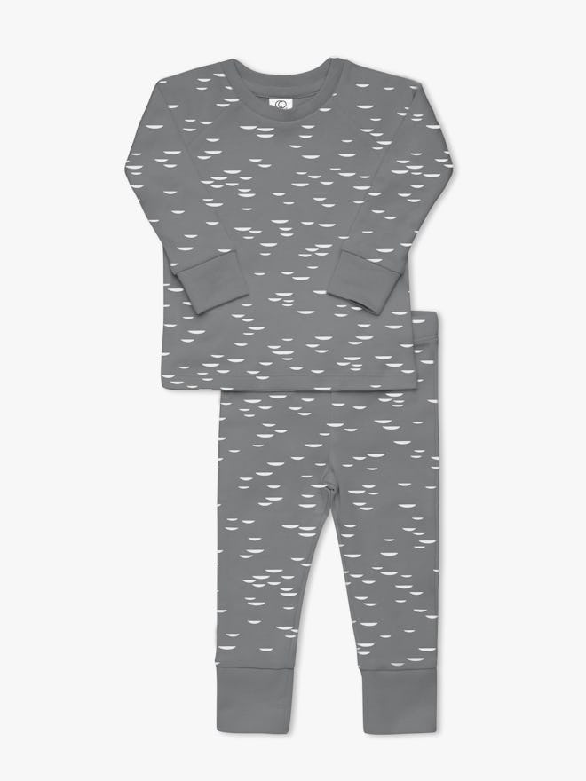 Flat lay of kids long-john pjs 