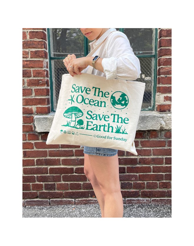 Good for Sunday Save the Ocean Organic Cotton Tote Bag