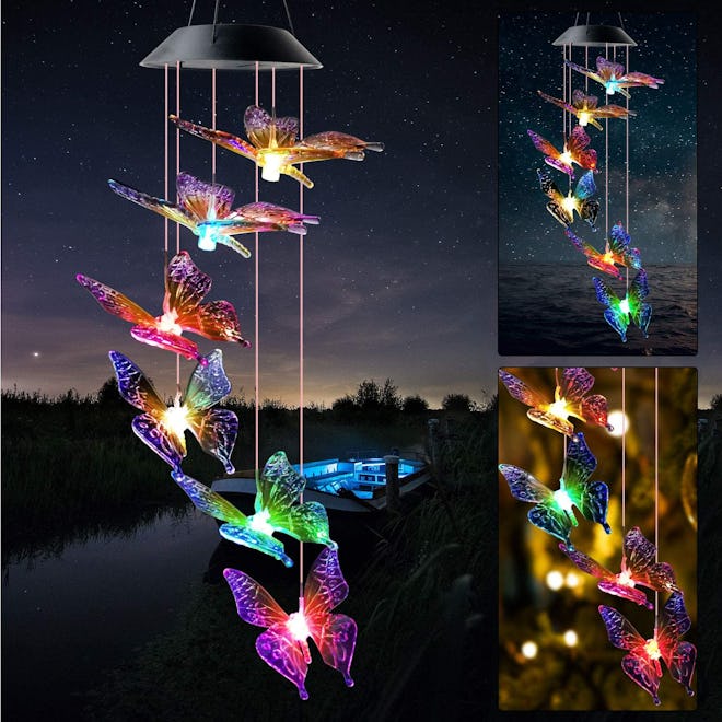 JOBOSI Colorful Butterfly Solar Wind Chime