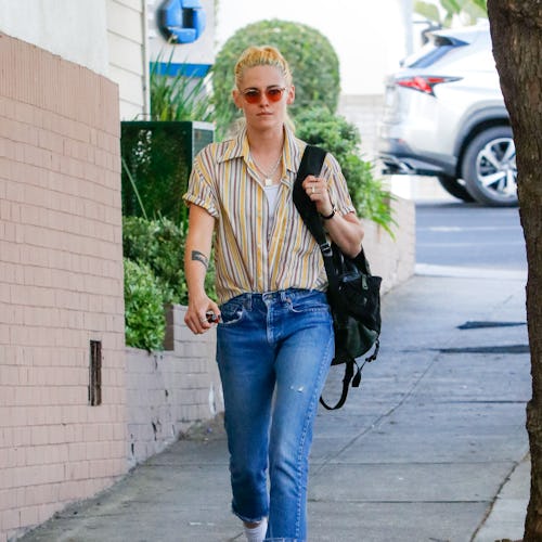 Kristen Stewart is seen on October 20, 2021 in Los Angeles, California. 