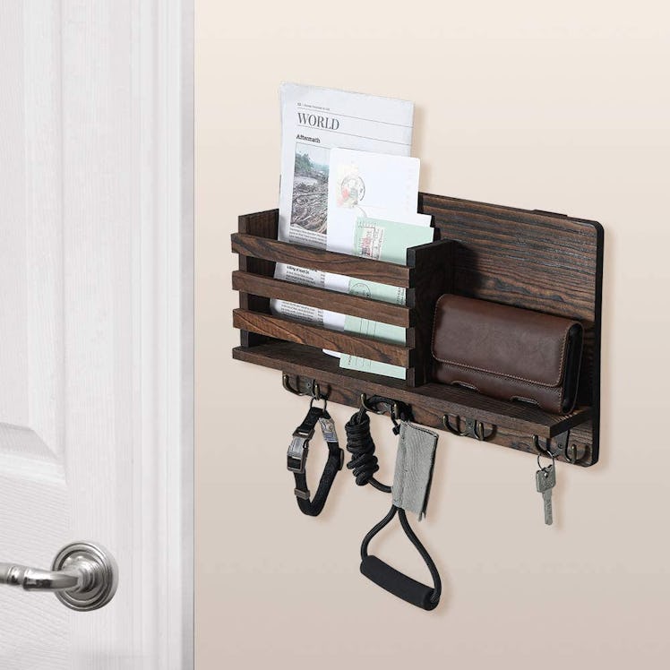 ACUTECATX Wooden Key & Mail Holder