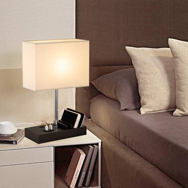 Briever Desk Lamp with 3-USB Charging Ports 