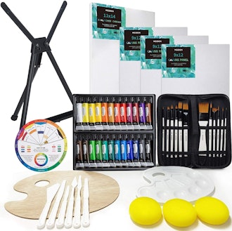 MEEDEN Acrylic Paint Set with Aluminum Table Easel (53-Pieces)