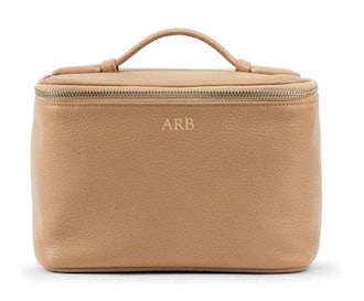 Leather Makeup Train Case, Monogrammed