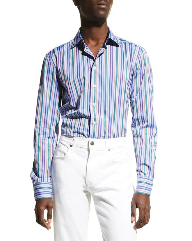 Etro Men's Multi-Stripe Sport Shirt